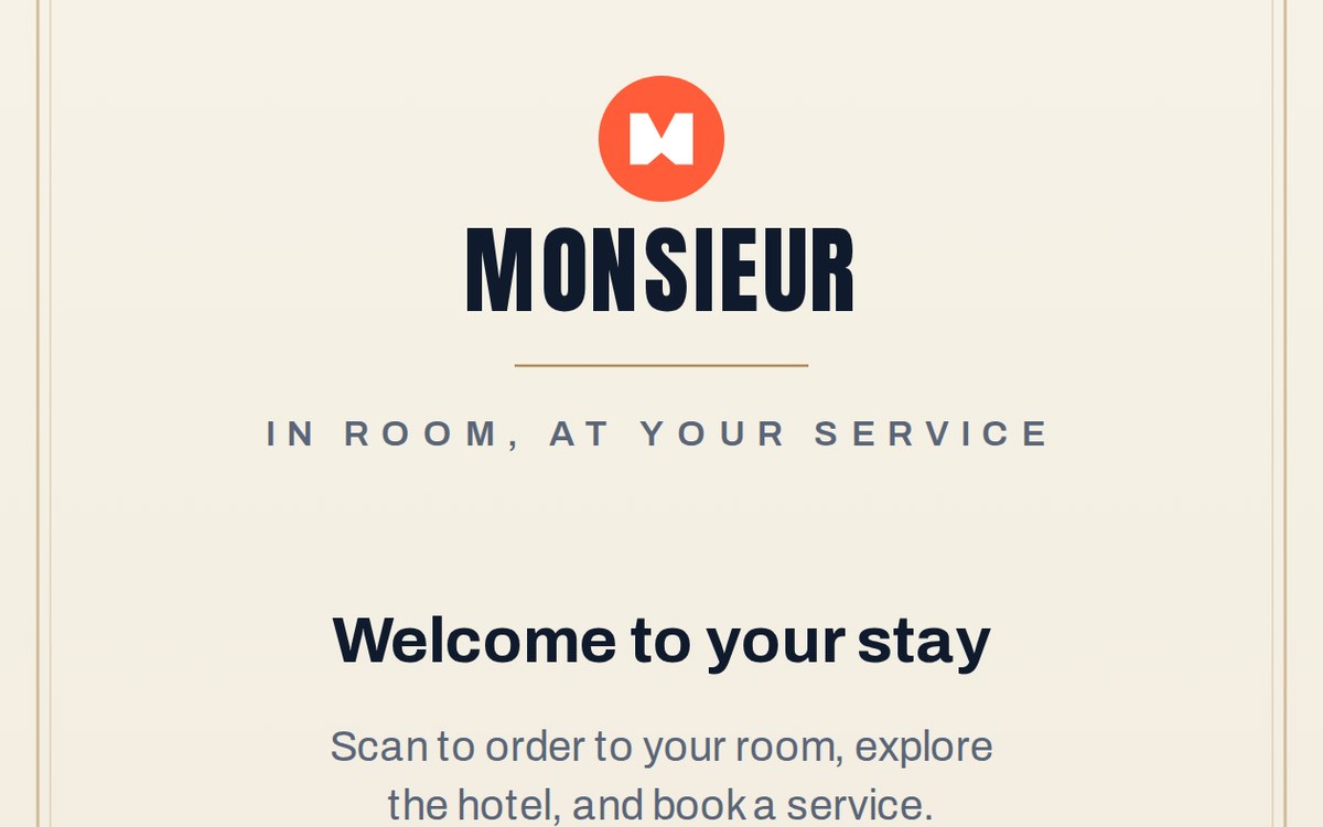 Monsieur - in room, at your service